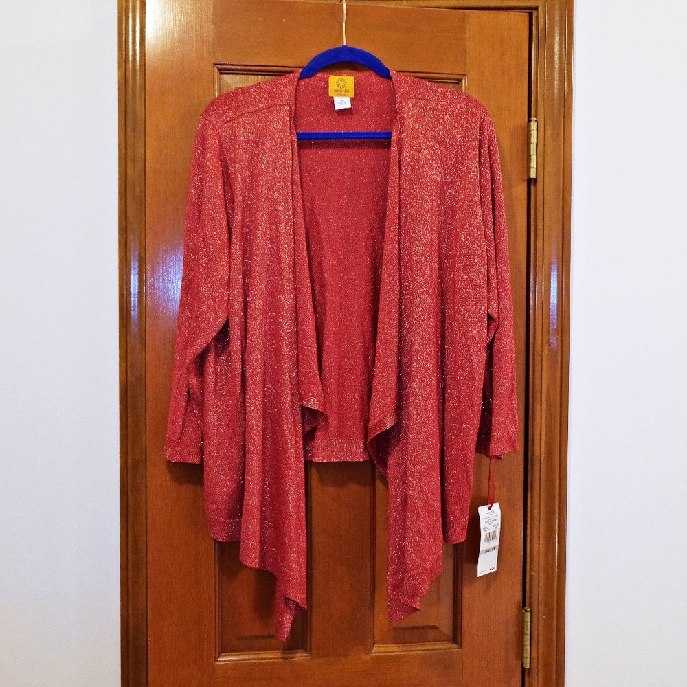 NWT Ruby Rd. metallic waterfall cardigan
